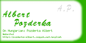 albert pozderka business card